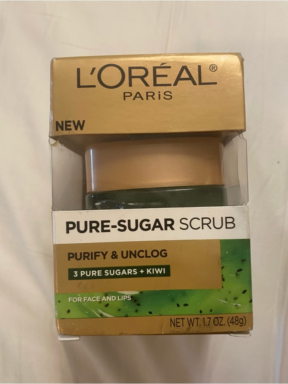 L’Oréal Paris Pure-Sugar Scrub Purify & Unclog Kiwi 1.7 oz - Picture 1 of 2
